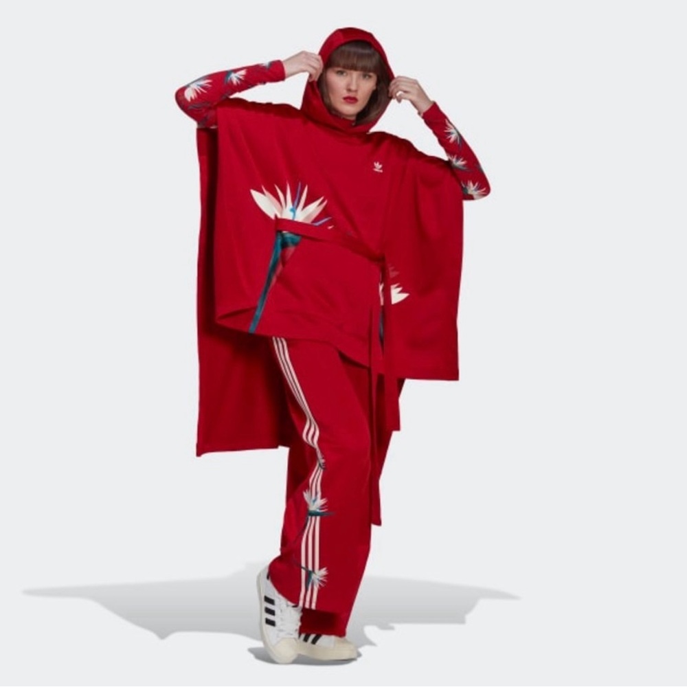Adidas x Thebe Magugu collab Poncho Hoodie bird of paradise tunic XS